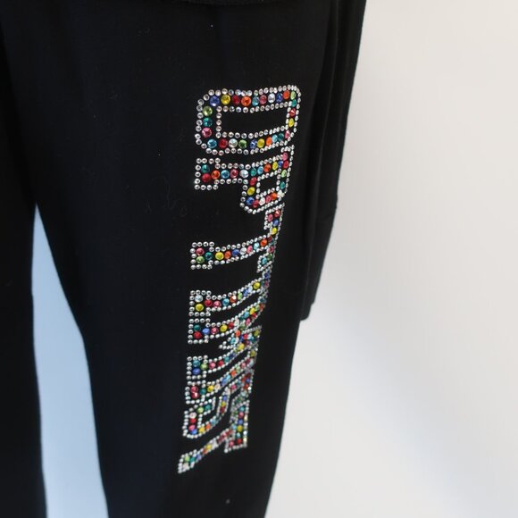 NWT Lauren Moshi Black (Item- 305) 2 Pc Set Crystal Optimist Top/M Jogger/XS - Picture 8 of 15